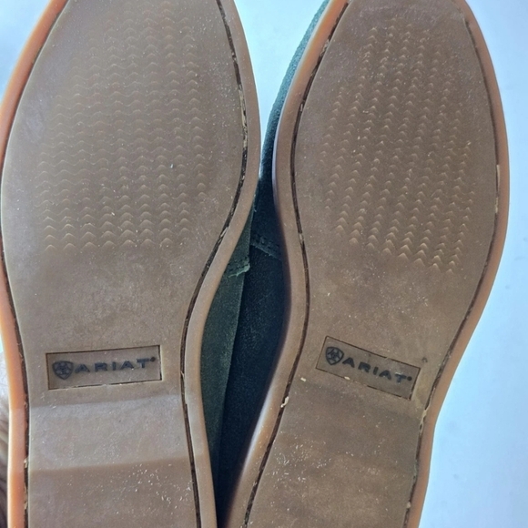 Ariat Loafers Women 7BYuma Green Leather Slip On Deck Boat Shoes Excellent - Picture 8 of 10